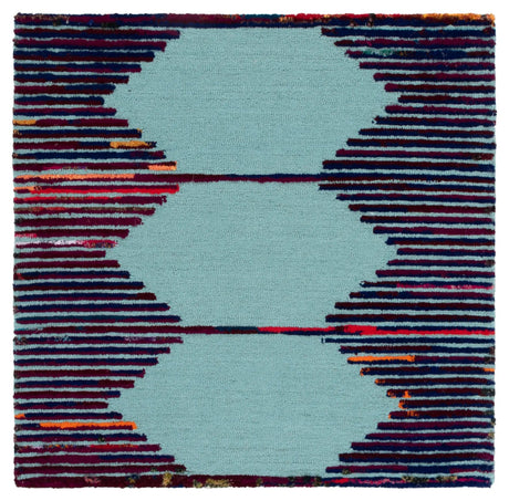 Safavieh Nantucket 4'-0" x 4'-0" Rug in Teal / Red