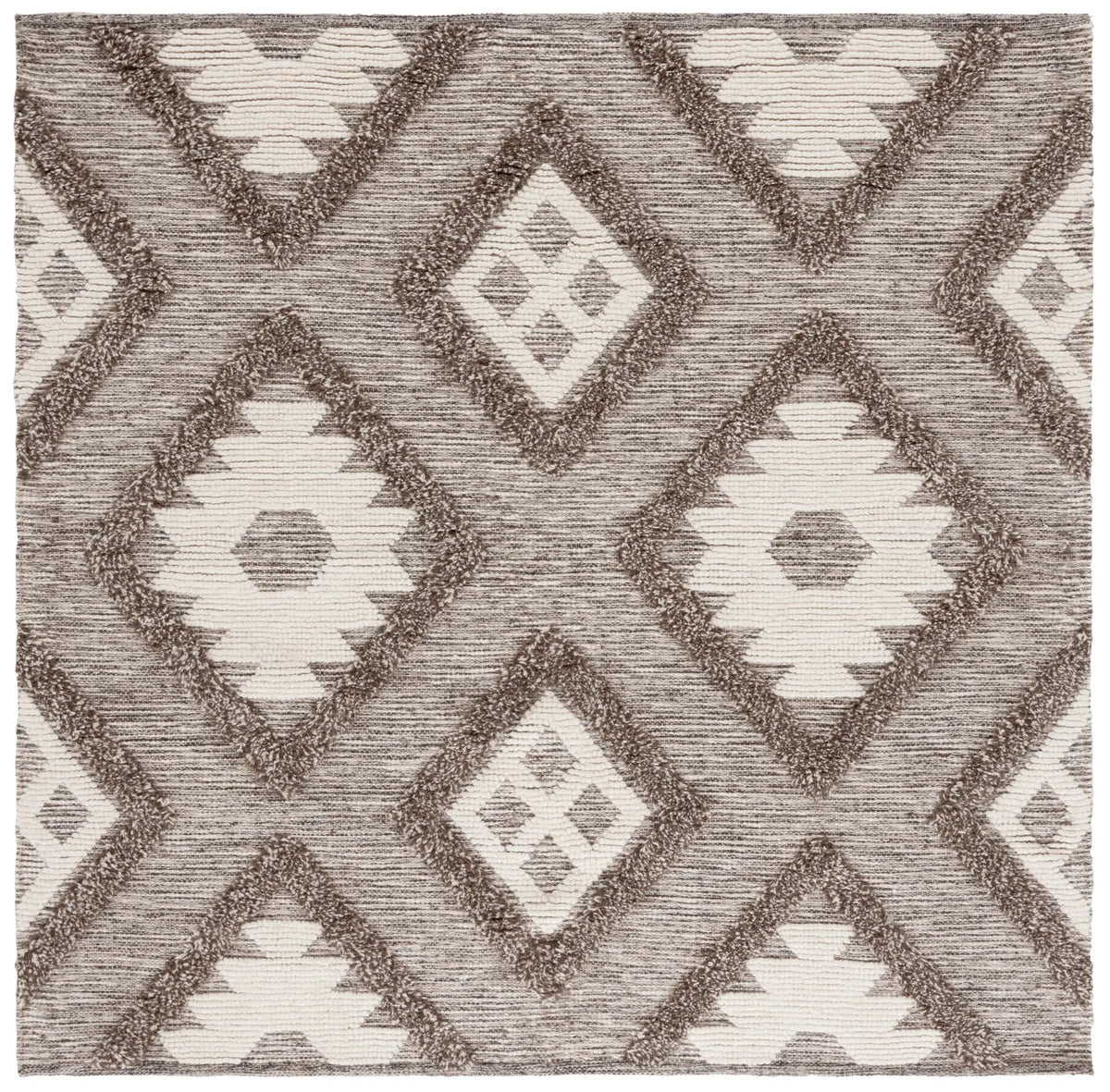 Safavieh Natura 6'-0" x 6'-0" Rug in Dark Grey / Ivory