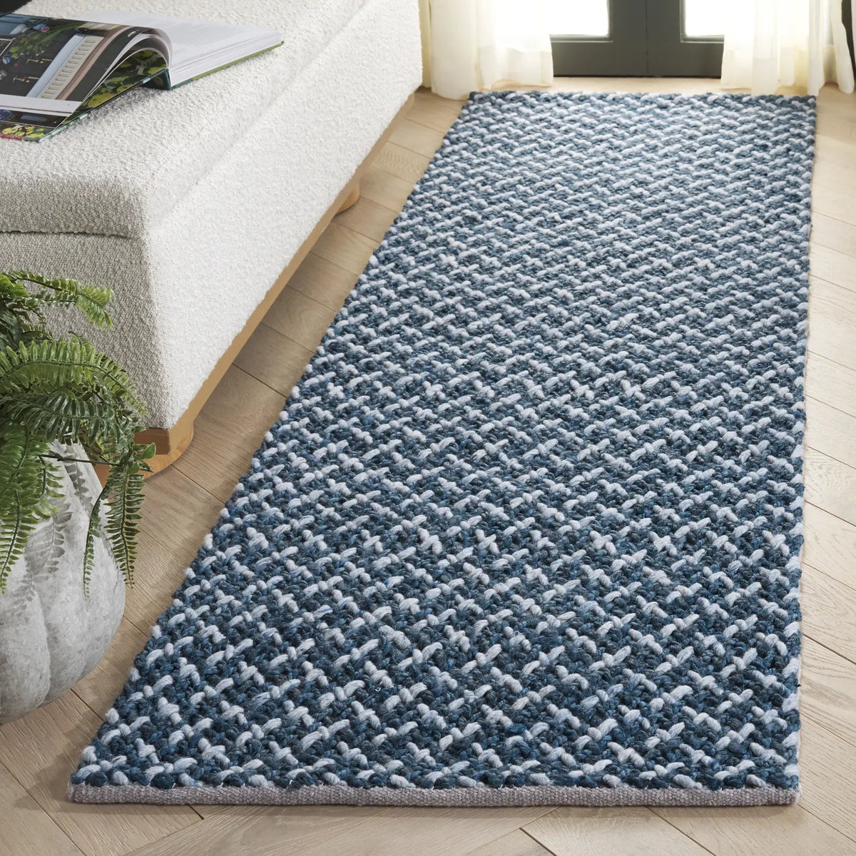 Safavieh Natural Fiber Couture 2'-3" x 8'-0" Rug in Blue / Light Grey
