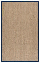 Safavieh Natural Fiber 4'-0" x 6'-0" Rug in Natural / Navy Blue