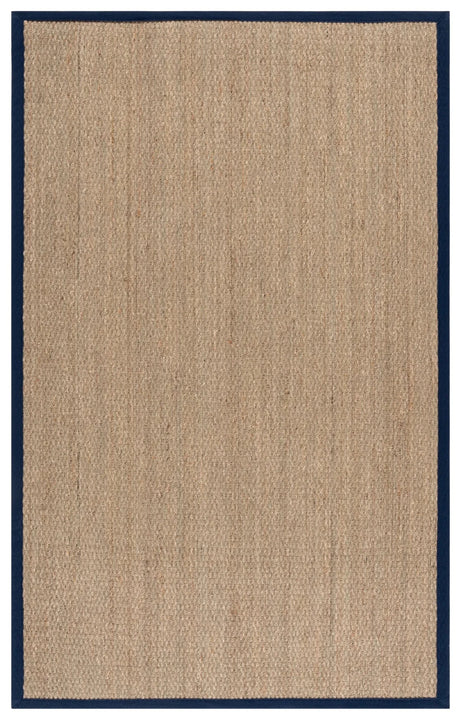 Safavieh Natural Fiber 4'-0" x 6'-0" Rug in Natural / Navy Blue