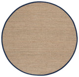 Safavieh Natural Fiber 6'-0" x 6'-0" Rug in Natural / Navy Blue