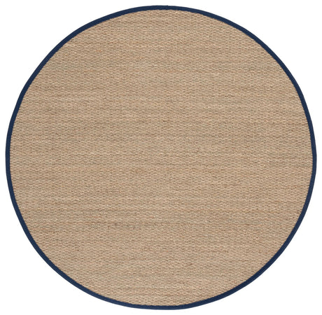 Safavieh Natural Fiber 6'-0" x 6'-0" Rug in Natural / Navy Blue