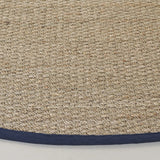 Safavieh Natural Fiber 6'-0" x 6'-0" Rug in Natural / Navy Blue