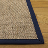 Safavieh Natural Fiber 4'-0" x 6'-0" Rug in Natural / Navy Blue