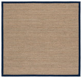 Safavieh Natural Fiber 6'-0" x 6'-0" Rug in Natural / Navy Blue