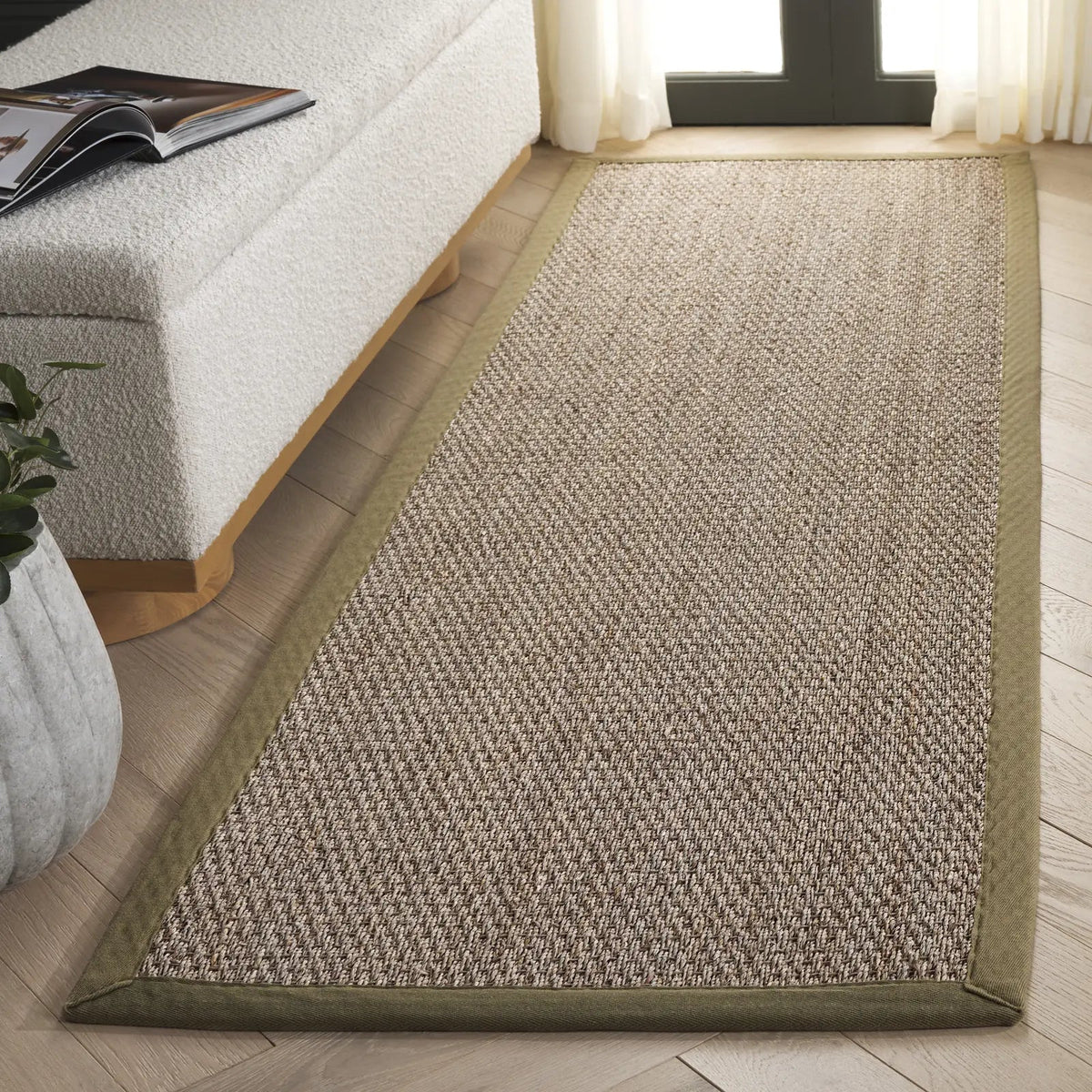Safavieh Natural Fiber 2'-6" x 8'-0" Rug in Natural / Olive