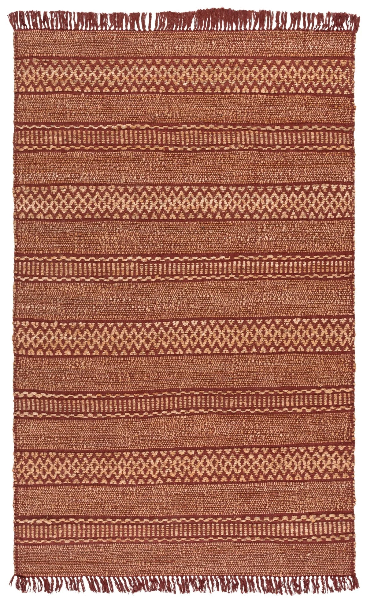 Safavieh Natural Fiber 5'-0" x 8'-0" Rug in Natural / Rust
