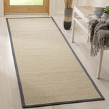 Safavieh Natural Fiber 2'-6" x 10'-0" Rug in Natural / Dark Grey