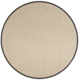 Safavieh Natural Fiber 6'-0" x 6'-0" Rug in Natural / Dark Grey