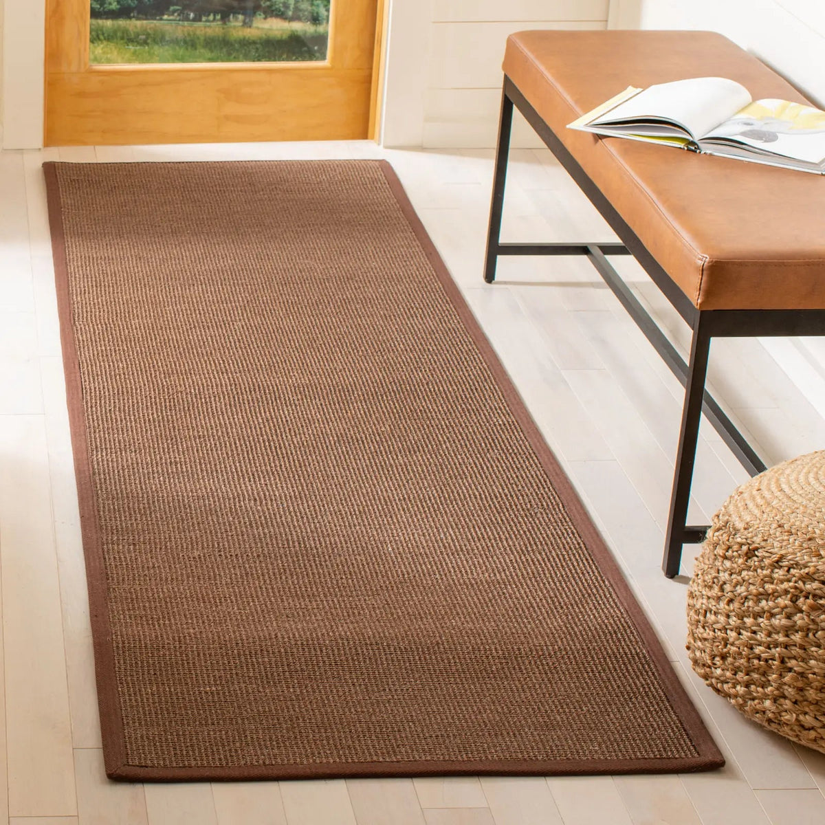 Safavieh Natural Fiber 2'-6" x 10'-0" Rug in Brown / Brown