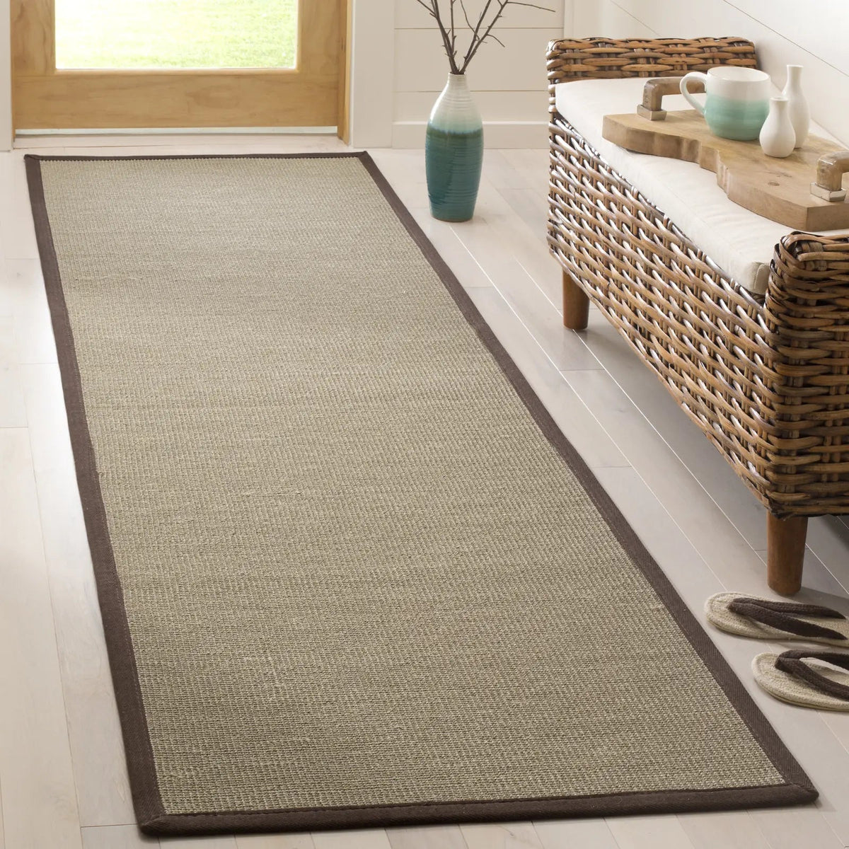 Safavieh Natural Fiber 2'-6" x 8'-0" Rug in Sage / Brown