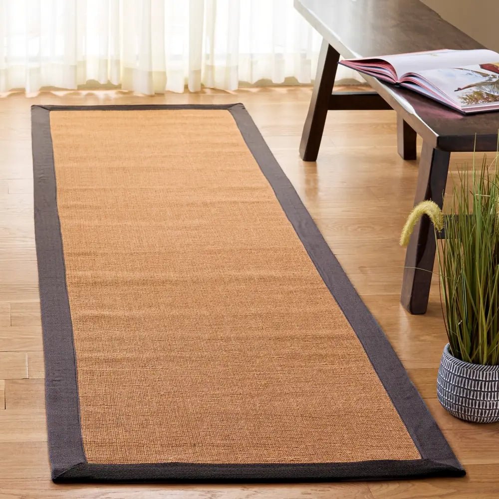 Safavieh Natural Fiber 2'-3" x 8'-0" Rug in Natural / Dark Grey