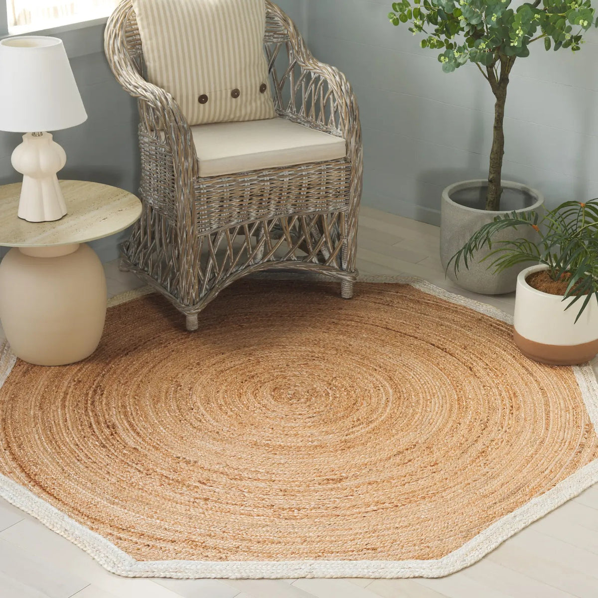 Safavieh Natural Fiber 6'-0" x 6'-0" Rug in Natural / Bleach