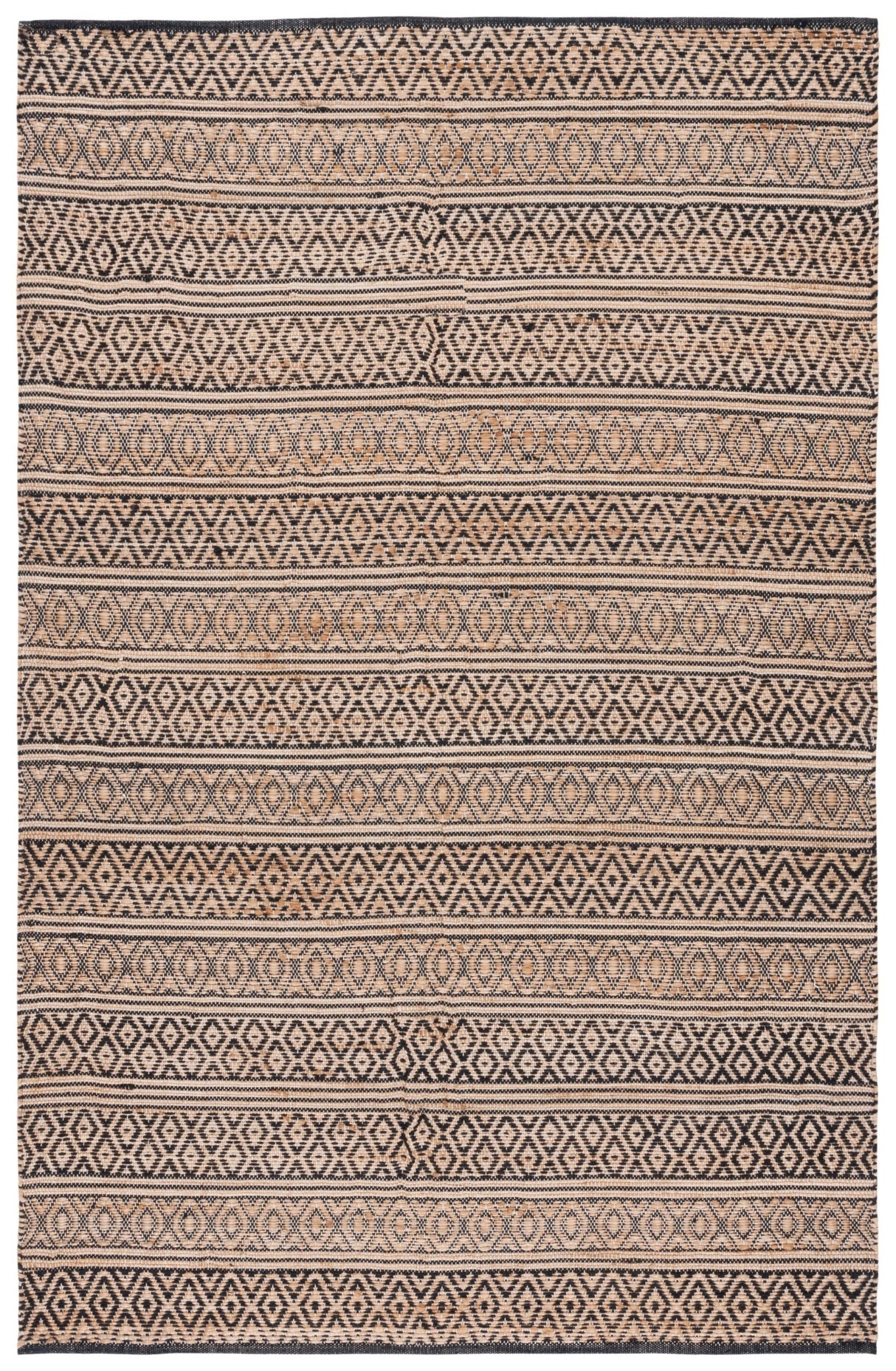 Safavieh Natural Fiber Nf379Z Black/Natural Rug.