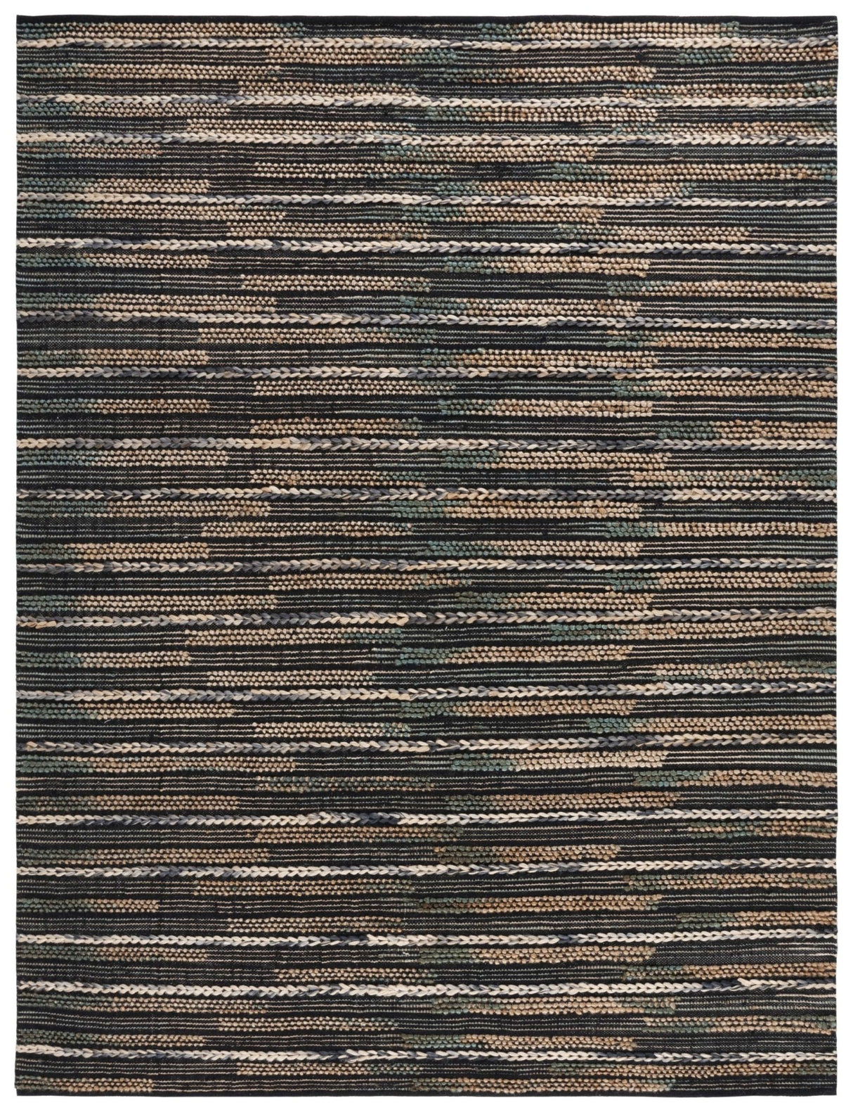 Safavieh Natural Fiber Nf380Z Black/Natural Rug.