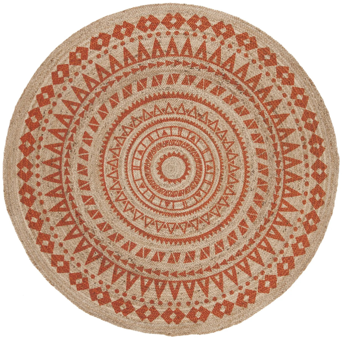Safavieh Natural Fiber 5'-0" x 5'-0" Rug in Orange / Natural