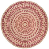 Safavieh Natural Fiber 8'-0" x 8'-0" Rug in Fuchsia / Natural