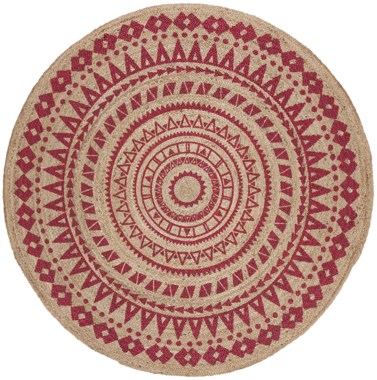 Safavieh Natural Fiber 5'-0" x 5'-0" Rug in Fuchsia / Natural