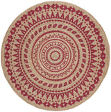 Safavieh Natural Fiber 5'-0" x 5'-0" Rug in Fuchsia / Natural