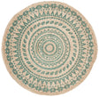 Safavieh Natural Fiber 3'-0" x 3'-0" Rug in Teal / Natural
