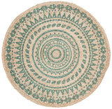 Safavieh Natural Fiber 3'-0" x 3'-0" Rug in Teal / Natural