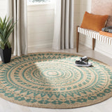 Safavieh Natural Fiber 5'-0" x 5'-0" Rug in Teal / Natural