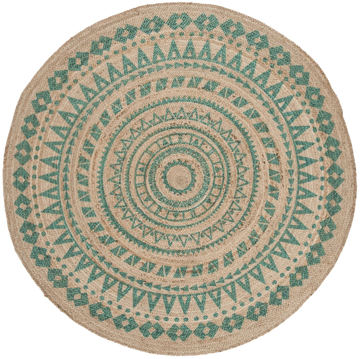 Safavieh Natural Fiber 5'-0" x 5'-0" Rug in Teal / Natural