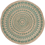 Safavieh Natural Fiber 5'-0" x 5'-0" Rug in Teal / Natural