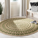 Safavieh Natural Fiber 5'-0" x 5'-0" Rug in Green / Natural