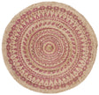 Safavieh Natural Fiber 3'-0" x 3'-0" Rug in Pink / Natural