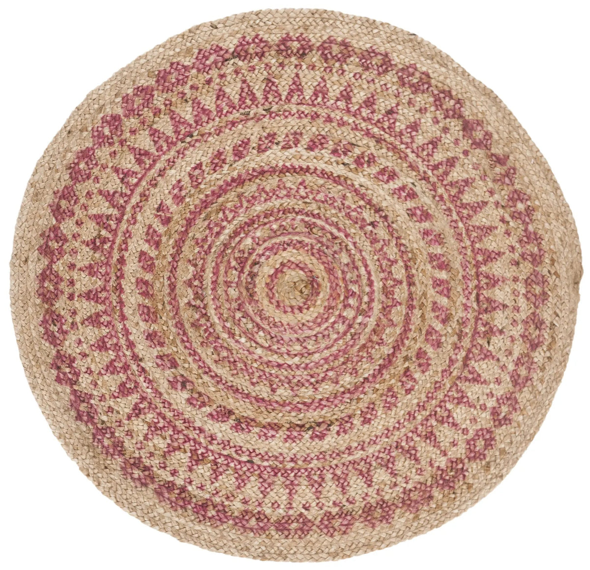 Safavieh Natural Fiber 3'-0" x 3'-0" Rug in Pink / Natural