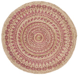 Safavieh Natural Fiber 3'-0" x 3'-0" Rug in Pink / Natural