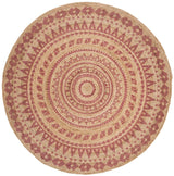Safavieh Natural Fiber 8'-0" x 8'-0" Rug in Pink / Natural