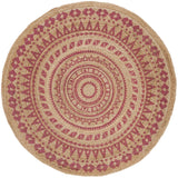 Safavieh Natural Fiber 5'-0" x 5'-0" Rug in Pink / Natural
