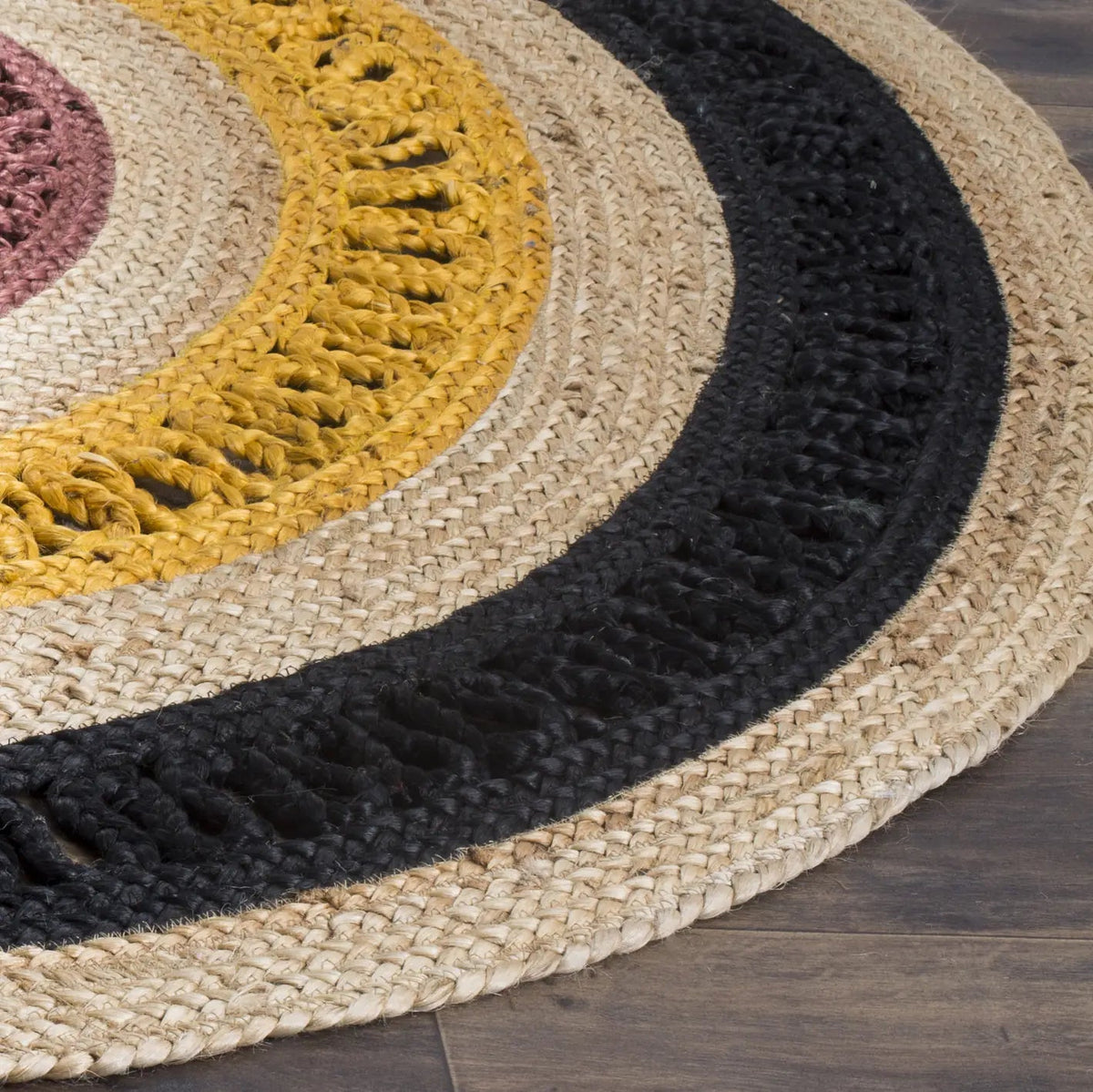 Safavieh Natural Fiber 5'-0" x 5'-0" Rug in Black / Natural