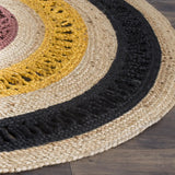 Safavieh Natural Fiber 5'-0" x 5'-0" Rug in Black / Natural