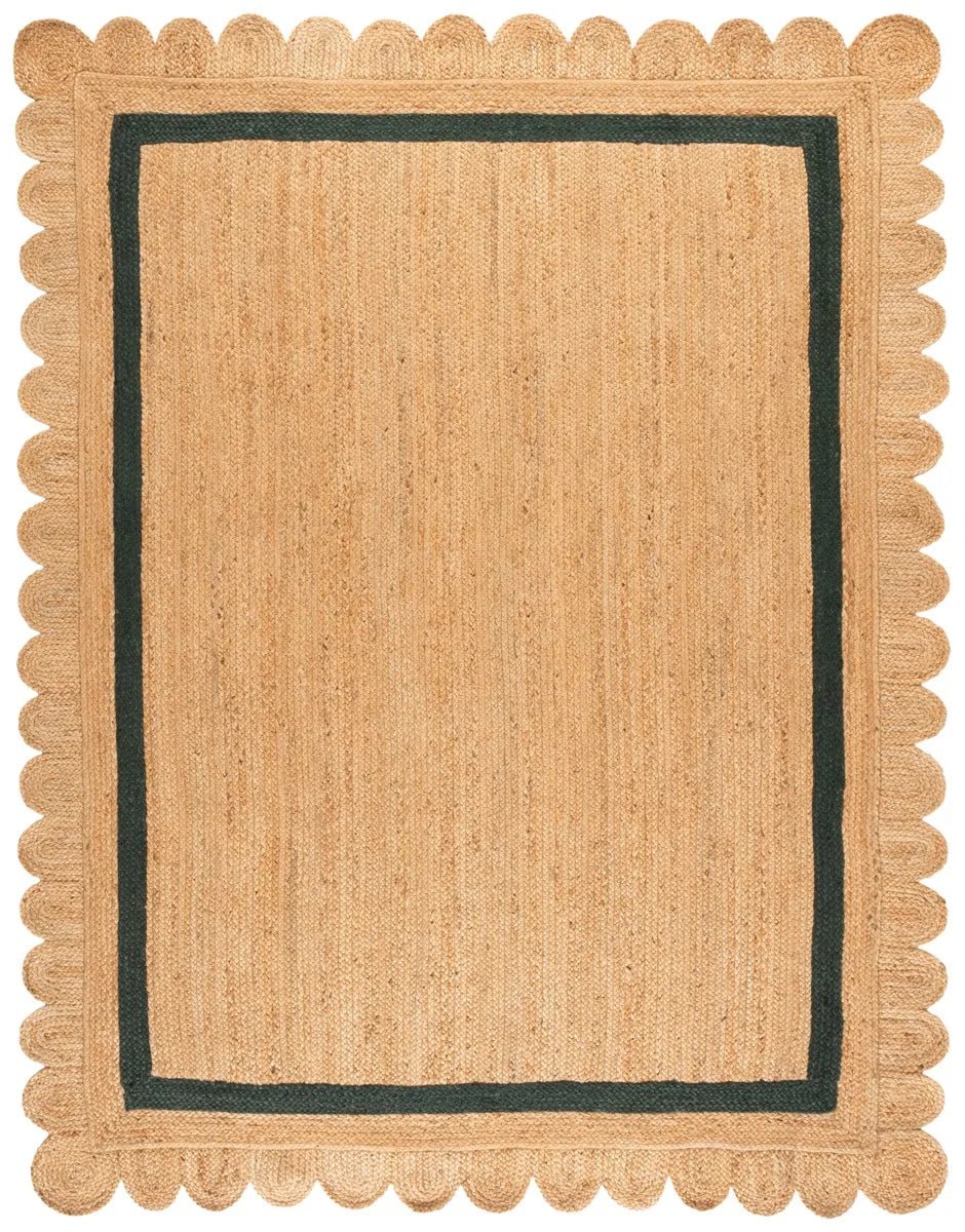 Safavieh Natural Fiber 8'-0" x 10'-0" Rug in Natural / Dark Green