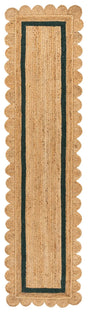 Safavieh Natural Fiber 2'-3" x 9'-0" Rug in Natural / Dark Green