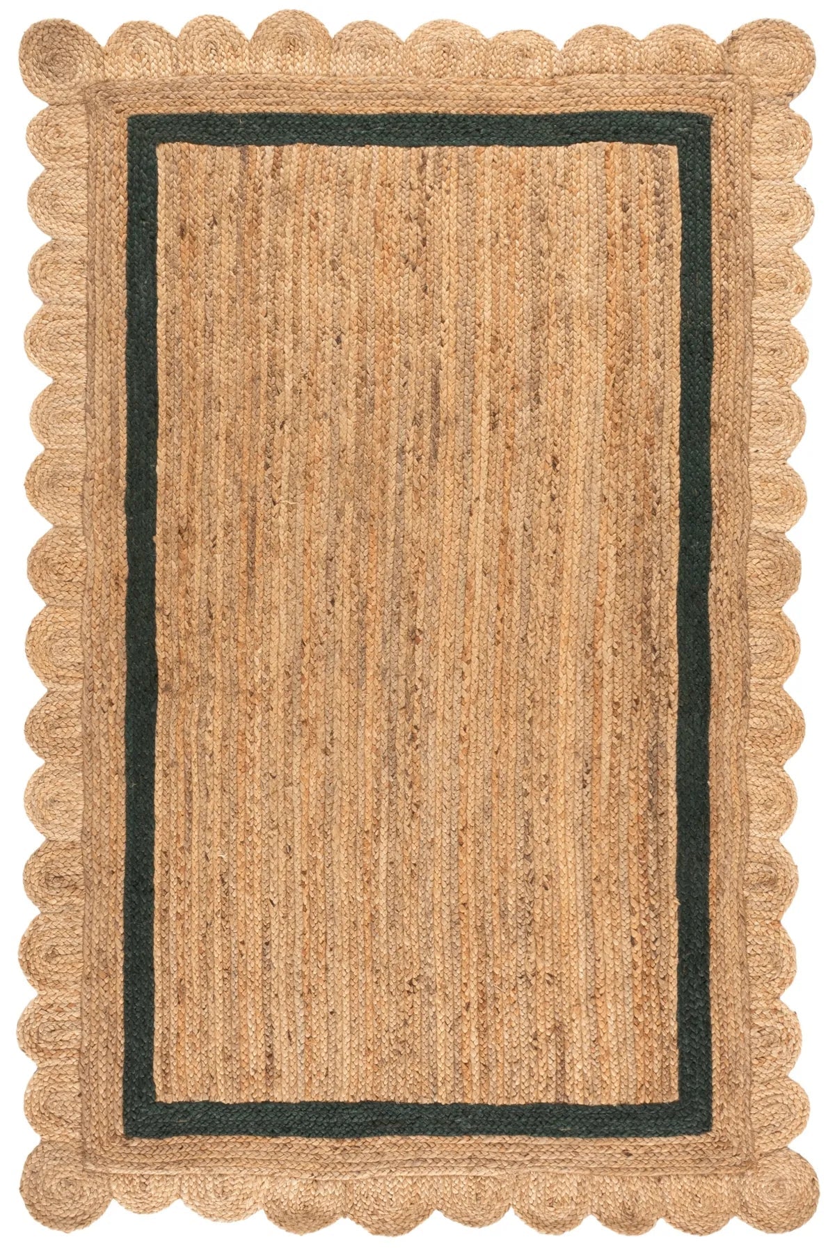 Safavieh Natural Fiber 5'-0" x 8'-0" Rug in Natural / Dark Green