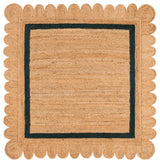 Safavieh Natural Fiber 6'-0" x 6'-0" Rug in Natural / Dark Green