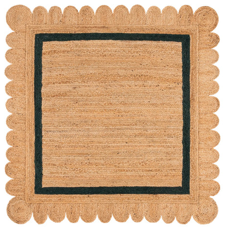 Safavieh Natural Fiber 6'-0" x 6'-0" Rug in Natural / Dark Green