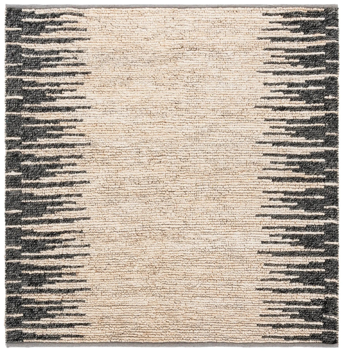 Safavieh Natural Fiber 6'-0" x 6'-0" Rug in Bleach / Black
