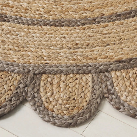 Safavieh Natural Fiber 6'-0" x 6'-0" Rug in Natural / Grey
