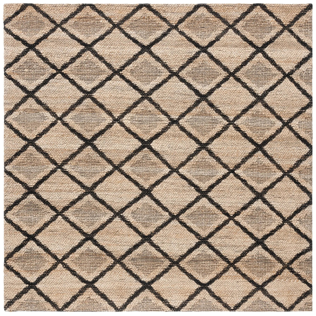 Safavieh Natural Fiber 6'-6" x 6'-6" Rug in Natural / Black