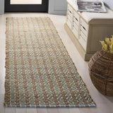 Safavieh Natural Fiber 2'-3" x 8'-0" Rug in Natural / Teal