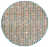 Safavieh Natural Fiber 7'-0" x 7'-0" Rug in Natural / Teal