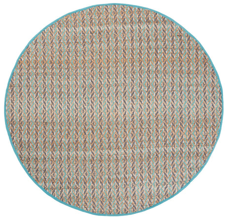 Safavieh Natural Fiber 7'-0" x 7'-0" Rug in Natural / Teal