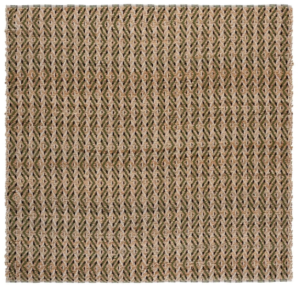 Safavieh Natural Fiber 6'-6" x 6'-6" Rug in Natural / Green