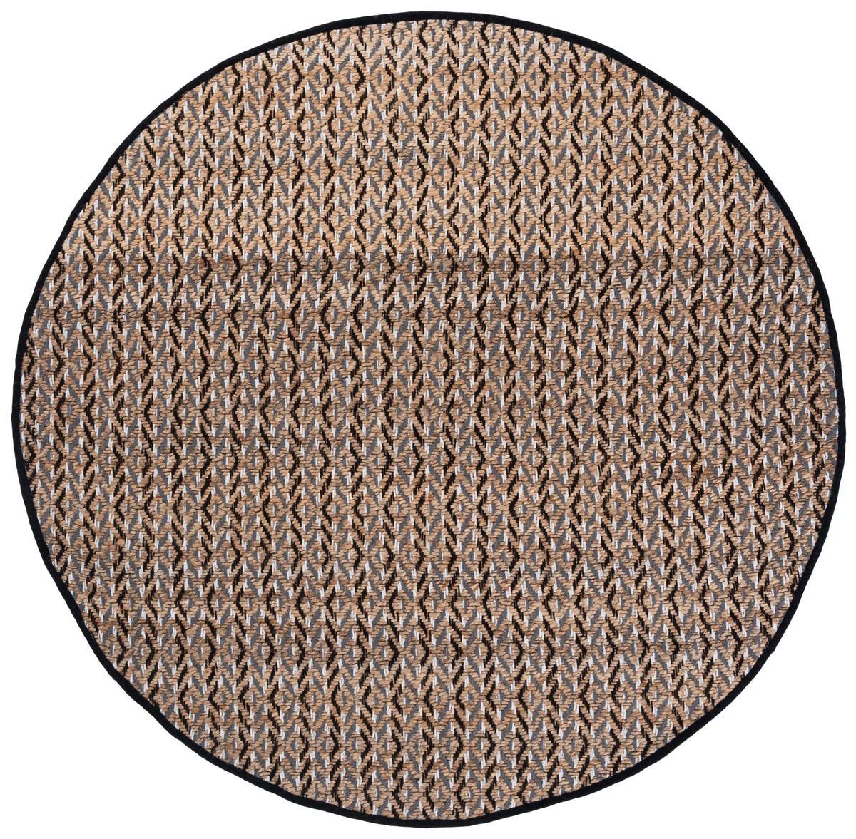 Safavieh Natural Fiber 7'-0" x 7'-0" Rug in Natural / Black